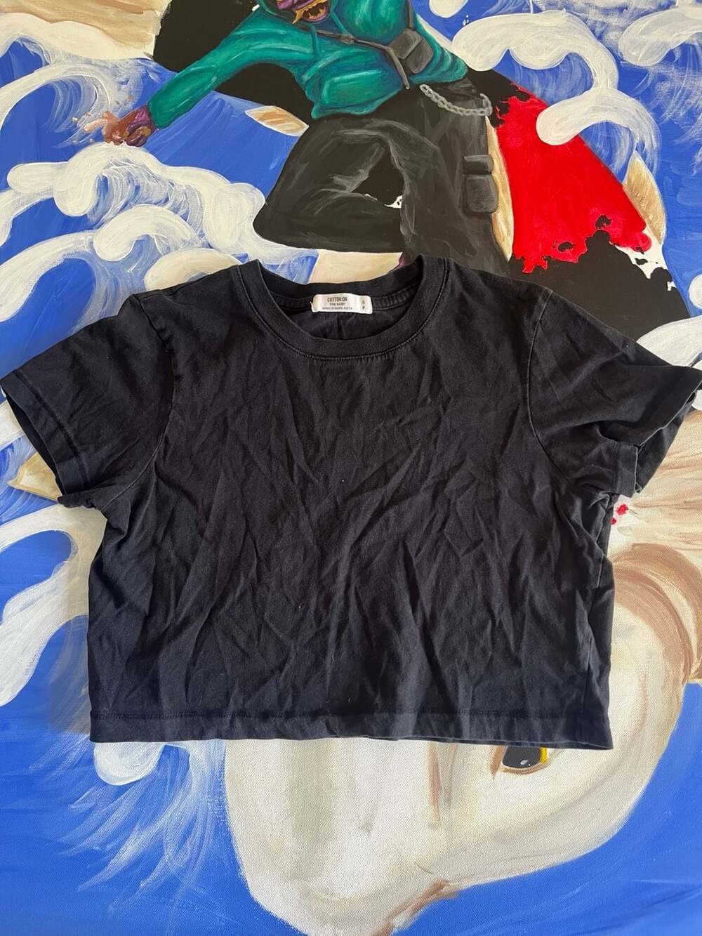 Cotton:On The Baby Black Cropped T-Shirt
